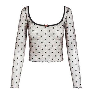For love and lemons polka dot mesh top